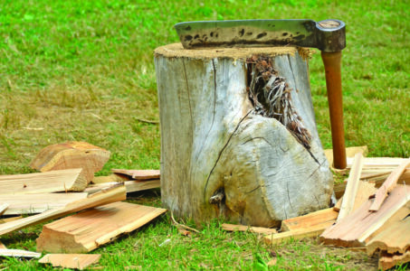 antique log splitting tool from late 19th century. Called a Froe